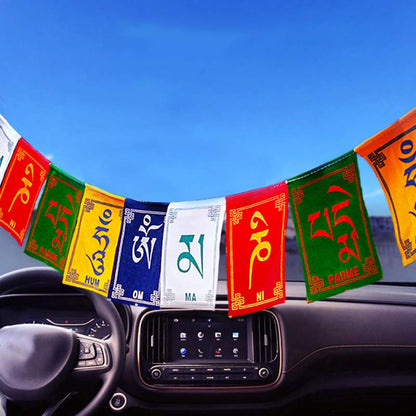 Mythstone Tibetan Blessing Windhorse Om Mani Padme Hum Outdoor Car Prayer Flag Decoration