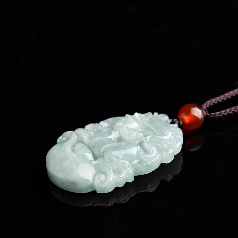 Mythstone Natural Jade 12 Chinese Zodiac Sucess Pendant Necklace Necklaces & Pendants Mythstone 2