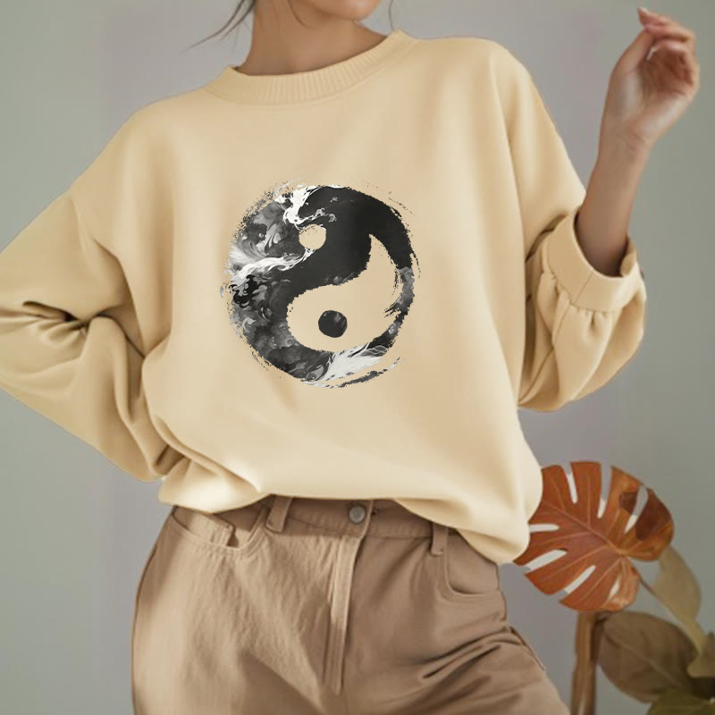 Mythstone Yin Yang Fleece Lined Polyester Sweatshirt