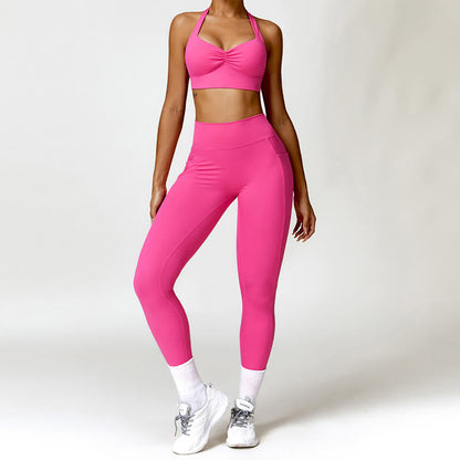 Sujetador con cuello halter Mythstone, leggings, pantalones, ropa deportiva, fitness, gimnasio, yoga, secado rápido 