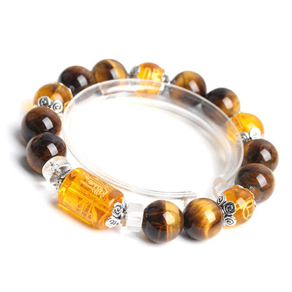 MythStone Tiger Eye Bead Fortune Prosperity Bracelet