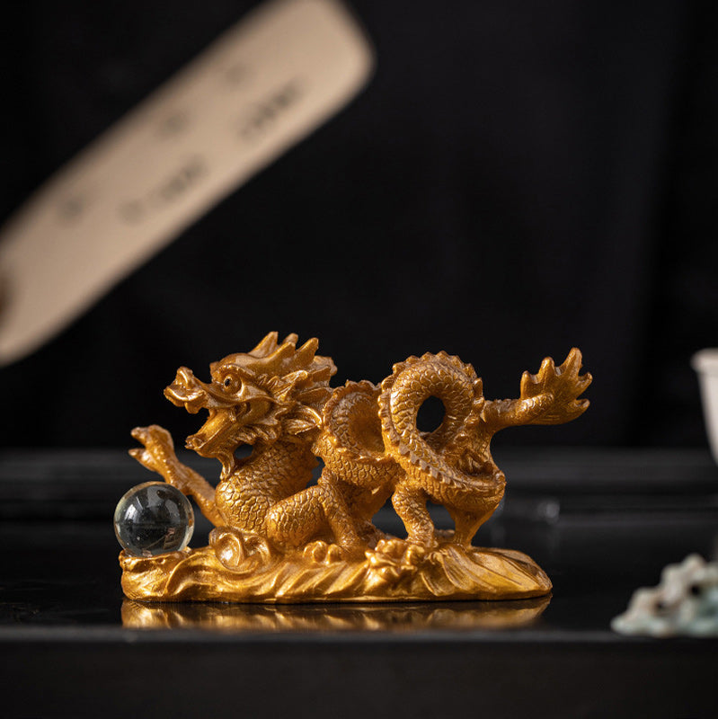 Mythstone Year Of The Dragon Color Changing Resin Luck Success Tea Pet Home Figurine Decoration