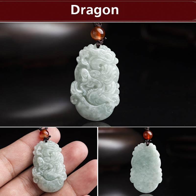 Mythstone Natural Jade 12 Chinese Zodiac Sucess Pendant Necklace Necklaces & Pendants Mythstone 10