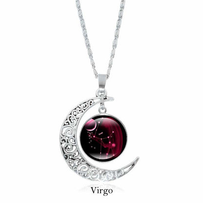 Mythstone 12 Constellations of the Zodiac Moon Protection Necklace Chain Pendant