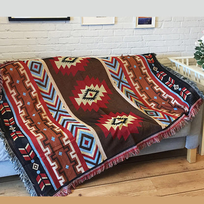 Mythstone Tibetan Geometric Hand-Dyed Craftsman Blanket