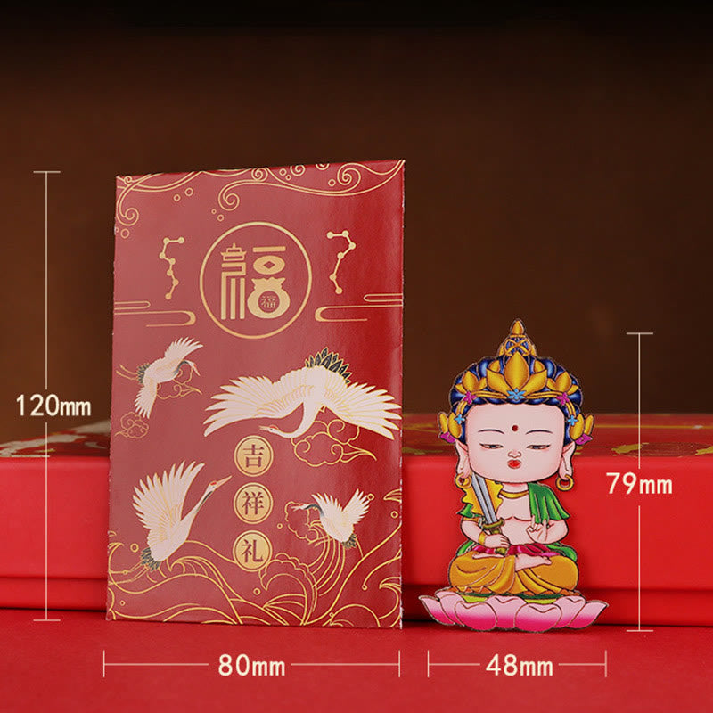 Mythstone Chinese Zodiac Natal Buddha Blessing Wealth Fortune Fridge Phone Sticker