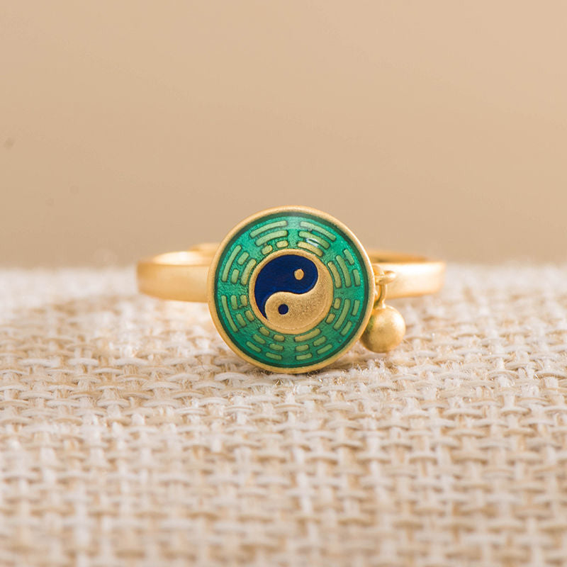 Mythstone Yin Yang Copper Luck Wealth Rotatable Ring