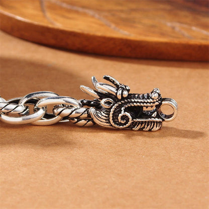 Mythstone 925 Sterling Silver Dragon Luck Protection Bracelet