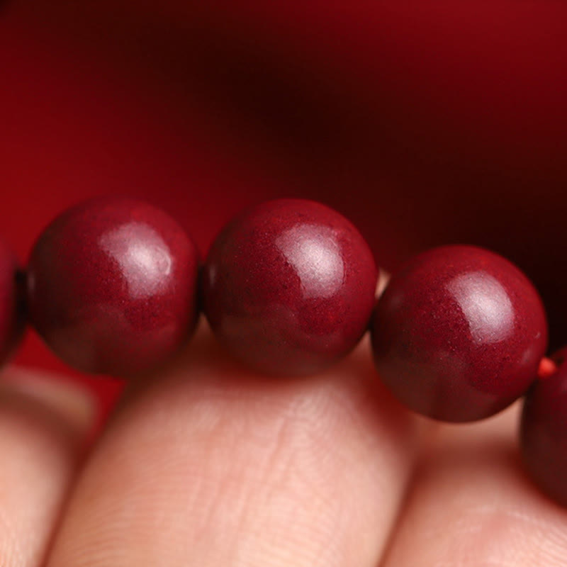 Pulsera de bendición con cuentas de jade hetiano y pez koi de la suerte de cinabrio natural de MythStone