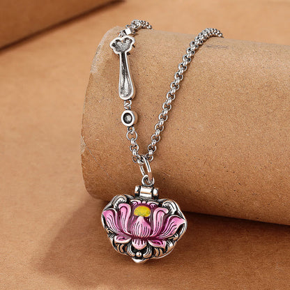 Mythstone Tibet Copper Lotus Luck New Begining Necklace Pendant