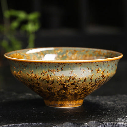 Mythstone Colorful Brown Ceramic Teacup Kung Fu Tea Cup Bowl