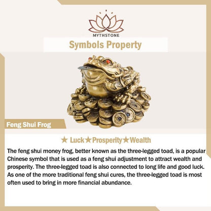 Mythstone Laughing Buddha Feng Shui Frog Toad Copper Coins Attract Wealth Resin Statue Home Decoration