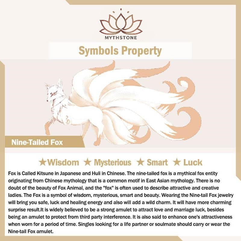 Mythstone Mini Nine-tailed Fox Ivory Fruit Protection Home Decoration