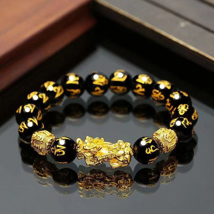 MythStone FengShui PiXiu Obsidian Wealth Bracelet