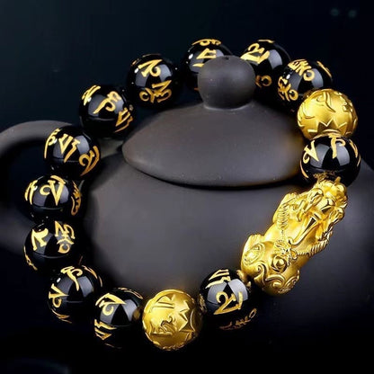 MythStone FengShui PiXiu Obsidian Wealth Bracelet