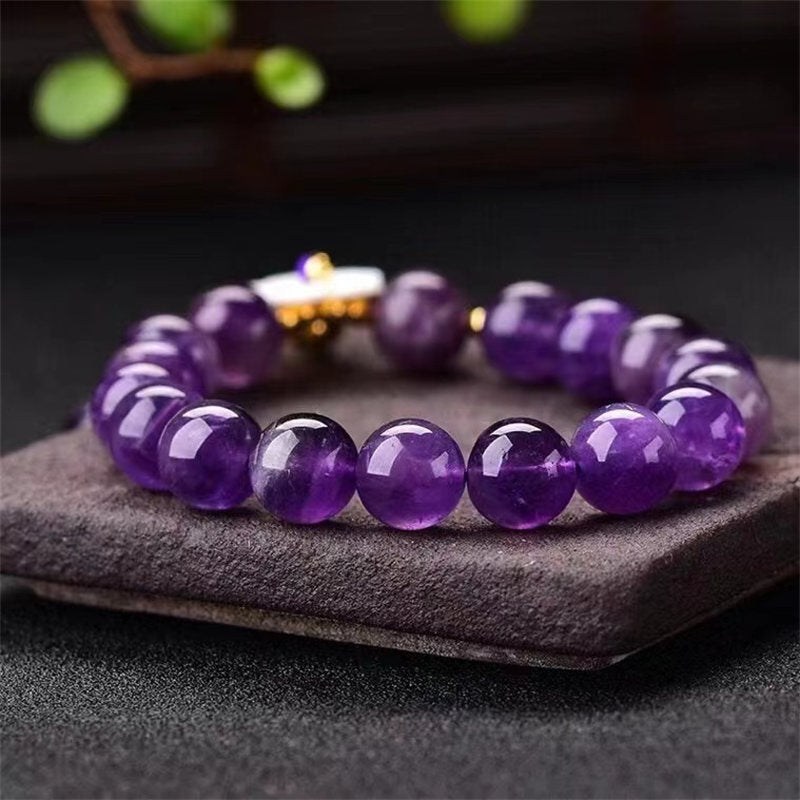 MythStone Natural Amethyst Crystal Flower Spiritual Healing Bracelet