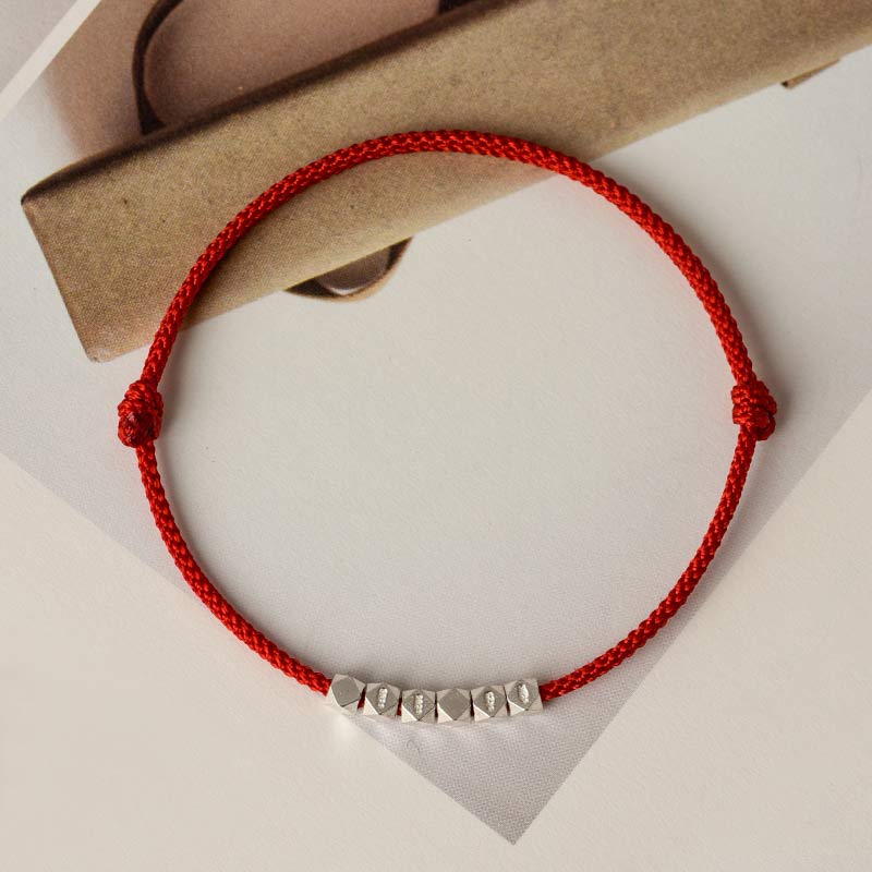 MythStone 925 Sterling Silver Red String Braid Bracelet Anklet