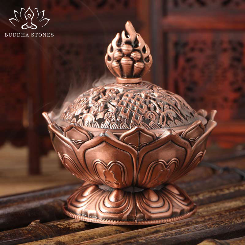 Mythstone Tibetan Lotus Shaped Purify Incense Burner