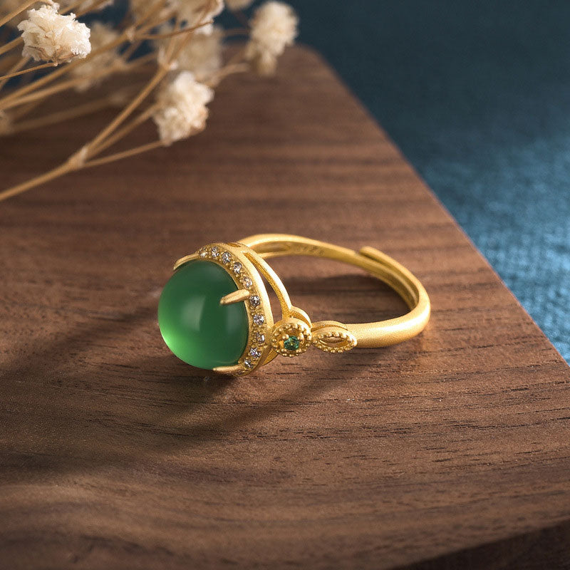 Mythstone Green Jade Fortune Ring