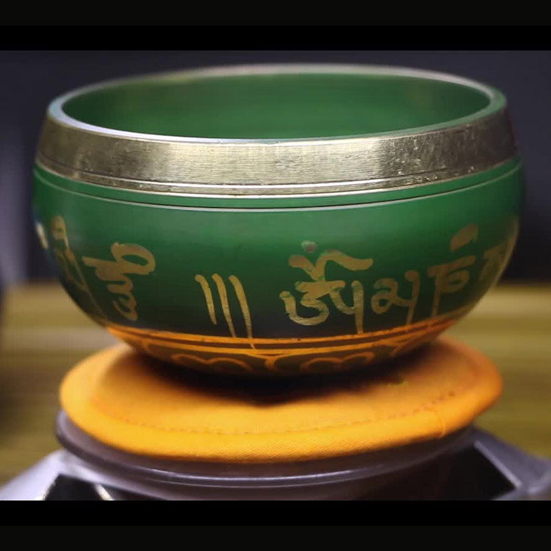 Mythstone Tibetan Meditation Sound Bowl Handcrafted for Healing and Mindfulness Support Protection Singing Bowl Set