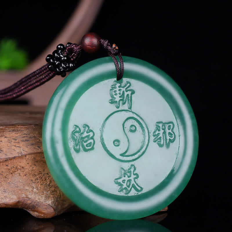 Mythstone Green Aventurine Yin Yang Balance Necklace Pendant