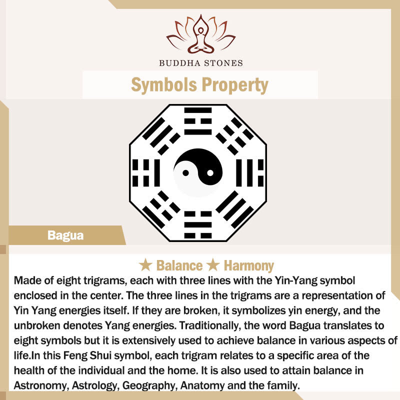 Mythstone Feng Shui Bagua Map Peach Wood Chinese Knotting Balance Energy Map