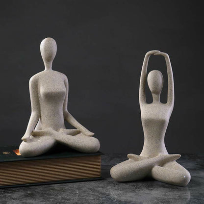 Mythstone AMythstonetract Yoga Meditación Ejercicio Resina Figura Espiritual Escultura Decoración de Escritorio