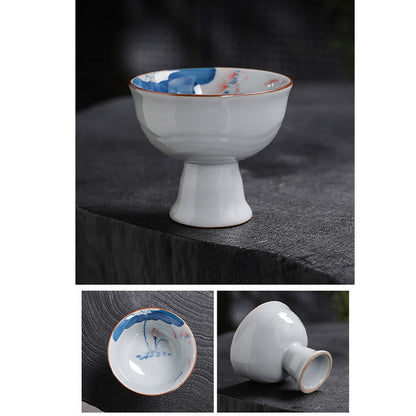 Mythstone Lotus Flower Leaf Bamboo Ceramic Teacup Kung Fu Tea Cups