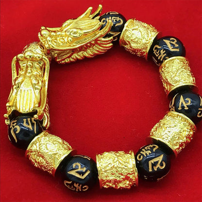 Mythstone Double Dragon Wealth Protection Bracelet