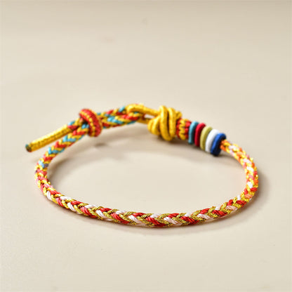 Mythstone Handcrafted Colorful Gold Healing Braid Rope Bracelet