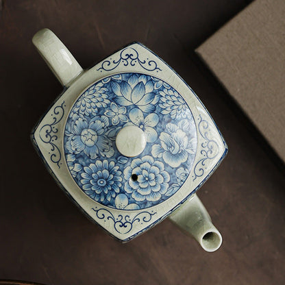 Mythstone Blue and White Porcelain Chinese Gongfu Tea Ceramic Kung Fu Teapot Cup Tea Filter Canister