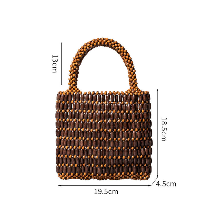 Mythstone Hand-woven Wooden Beads Handbag