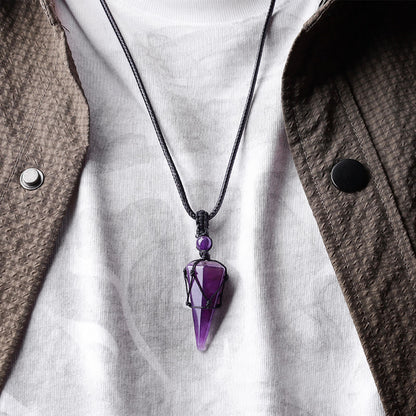 Mythstone Natural Stone Pointed Pendant Necklace