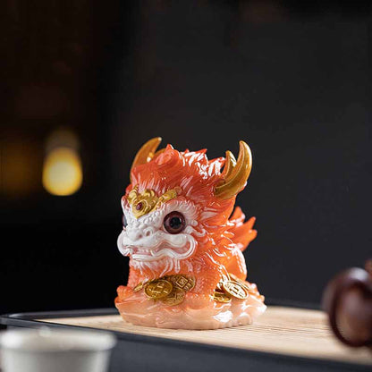 Mythstone Color Changing Small Kirin Resin Tea Pet Home Figurine Decoration