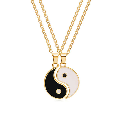 Mythstone Yin Yang Hematite Pendant Couple Necklace