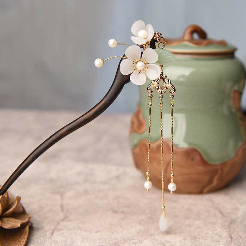 Mythstone Ebony Flower Protection Blessing Hairpin Decorations