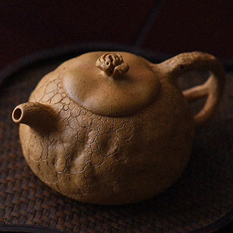 Mythstone Handmade Vintage Tree Texture Purple Clay Kung Fu Teapot 220ml