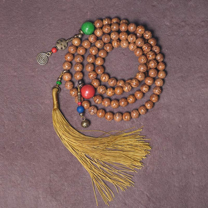 Mythstone 108 Mala Beads Bodhi Seed Wisdom Peace Tassel Bracelet