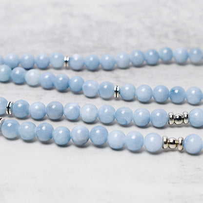 Mythstone 108 Mala Beads Aquamarine Healing Bracelet