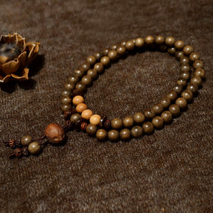 Mythstone Tibetan Sandalwood Protection Charm Mala Bracelet