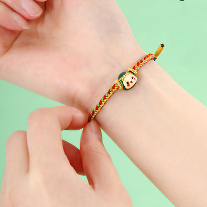 Pulsera de nudo de la paz de ocho hilos hecha a mano con diseño de zongzi y colorido de Mythstone 