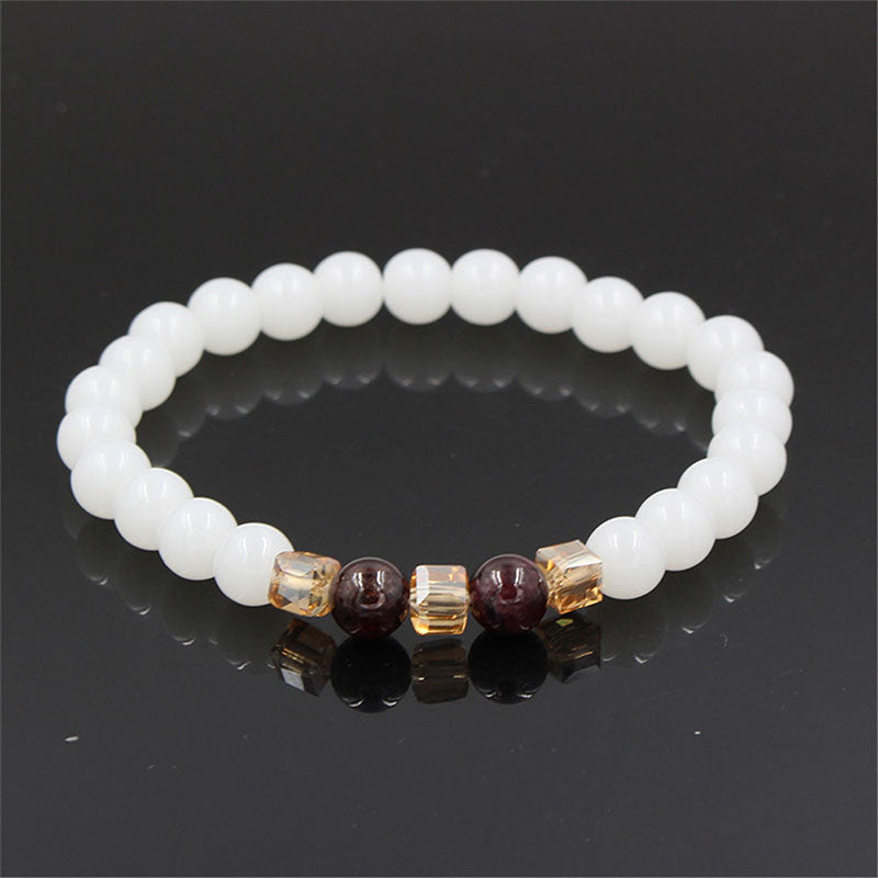 MythStone Natural White Jade Protection Bracelet