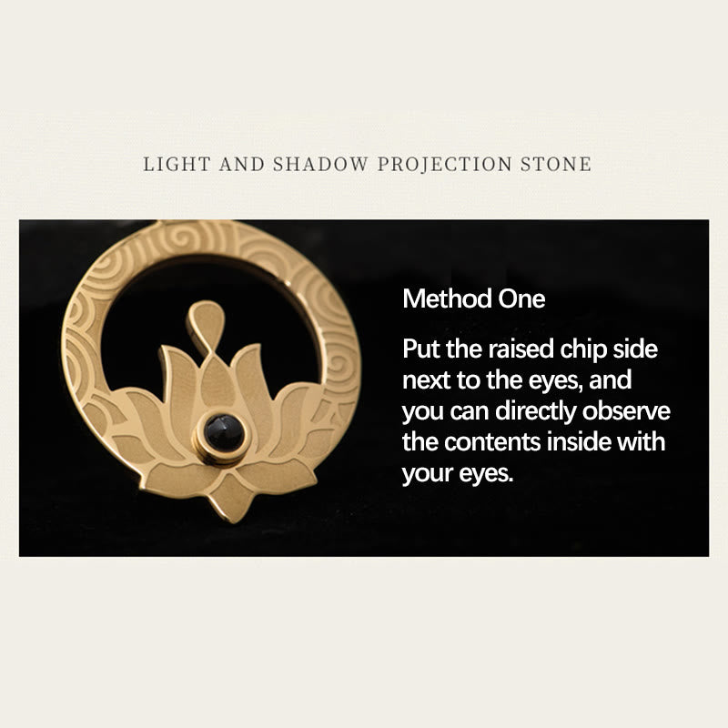 Mythstone Lotus Titanium Steel Enlightenment Projection Shurangama Mantra Necklace Pendant