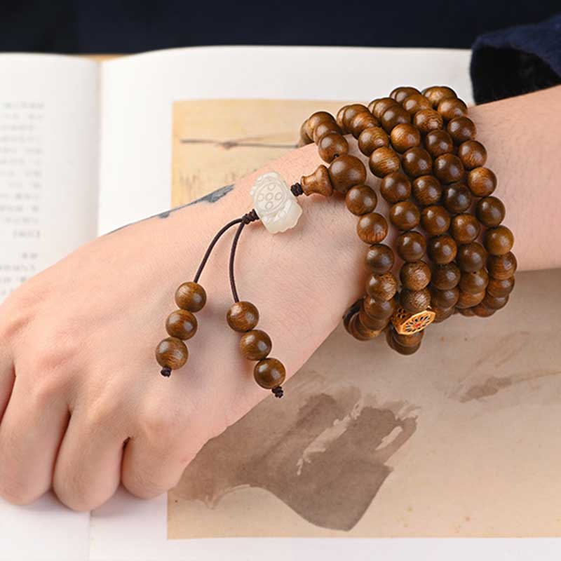 Mythstone Tibetan Rosewood Protection Calm Bracelet Mala