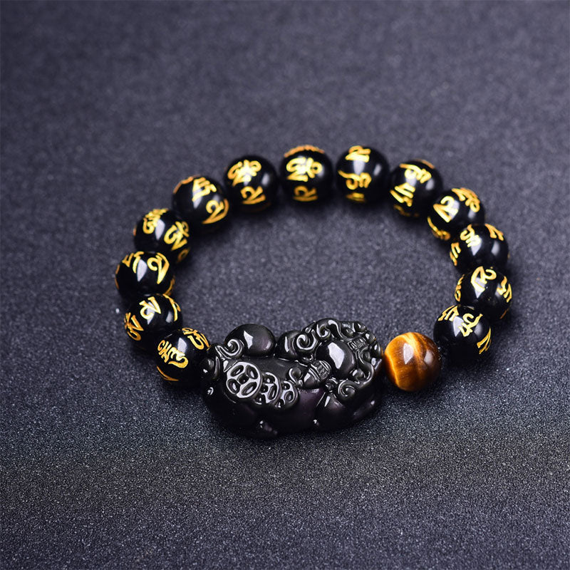 Mythstone FengShui PiXiu Obsidian Wealth Bracelet