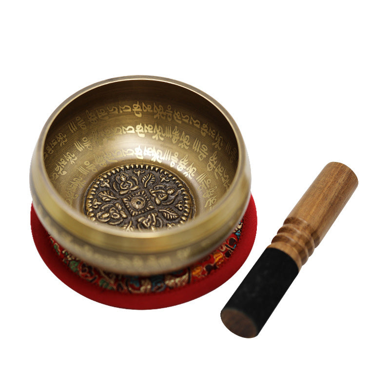 Mythstone Tibetan Sound Bowl Handcrafted for Yoga Mindfulness and Meditation Singing Bowl Set