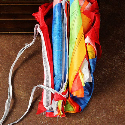 Mythstone Tibetan Blessing Outdoor 25 Pcs Triangle Prayer Flag Decoration