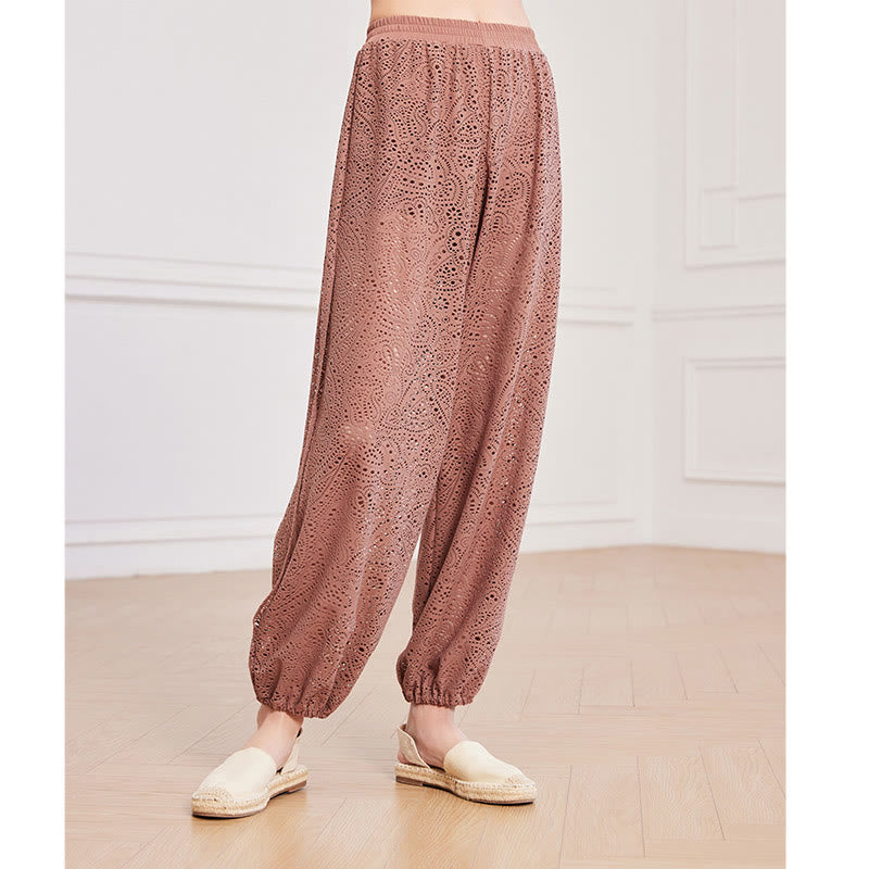 Pantalones de harén holgados con estampado de flores de anacardo de Mythstone, pantalones de yoga para mujer con abertura lateral 