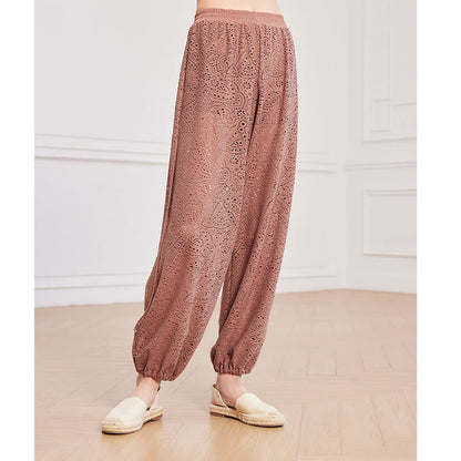 Pantalones de harén holgados con estampado de flores de anacardo de Mythstone, pantalones de yoga para mujer con abertura lateral 