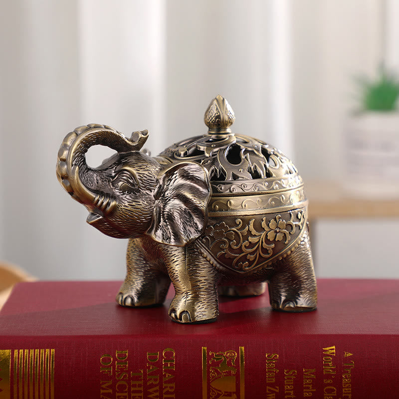 Mythstone Elephant Alloy Incense Holder Home Decoration Incense Burner